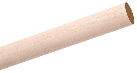 Waddell 6310UB Dowel Rod, Round, 5/8 in Dia, 36 in L, Hardwood, Pack of 15