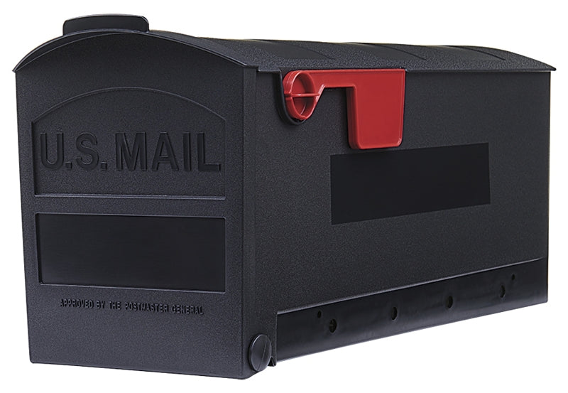 Gibraltar Mailboxes Patriot Series GMB505B01 Rural Mailbox, 1000 cu-in Capacity, Plastic, 8.4 in W, 20-1/2 in D, Black