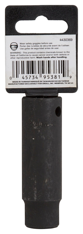 Vulcan MT6580172 Deep Impact Socket, 1/2 in Socket, 1/2 in Drive, Deep Drive, 6-Point, Chrome Molybdenum Steel