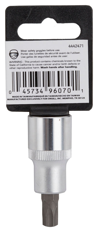 Vulcan 3505012314 Fractional Star Bit Socket, T45 Tip, Chrome