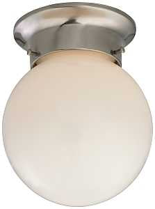 Boston Harbor F3BB01-3375-BN Single Light Ceiling Fixture, 120 V, 60 W, 1-Lamp, A19 or CFL Lamp, Brushed Nickel Fixture