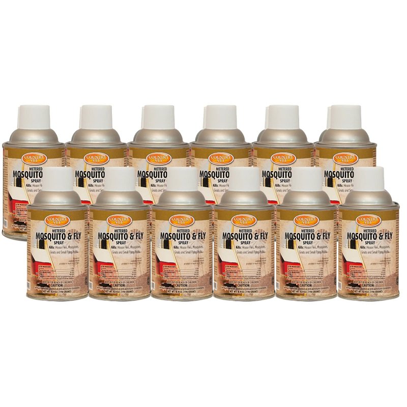 Country Vet 342033CVA Mosquito and Fly Spray, Liquid, Clear, Characteristic, 6.9 oz, Aerosol Can