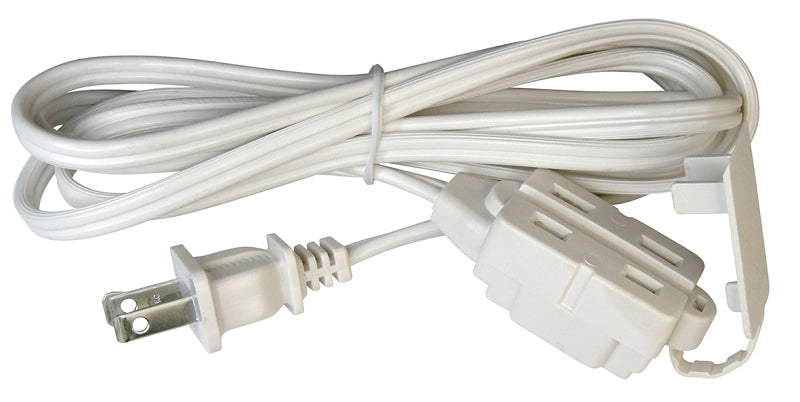 PowerZone OR660609 Extension Cord, 16 AWG Cable, 9 ft L, 125 V, White