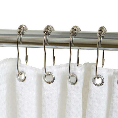 Zenna Home Chrome Silver Metal Shower Curtain Rings 12 pk