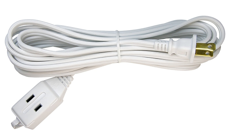 PowerZone OR660615 Extension Cord, 16 AWG Cable, 15 ft L, 125 V, White