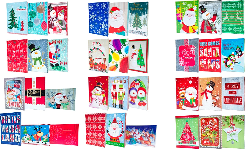 Hometown Holidays IG133600/69547 Gift Wrapping, 11-1/4 in W, 11-1/4 in H, Paper, Assorted Color Design, Pack of 8
