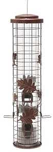 Perky-Pet Squirrel-Be-Gone SBG100 Wild Bird Feeder, 26 in H, Cylinder, 1-3/4 lb, Metal, Red, Powder-Coated