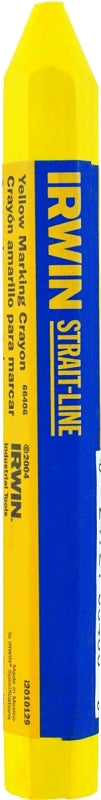 Irwin 66406 Hi-Visibility Lumber Crayon, Yellow, 1/2 in Dia, 4-1/2 in L, Pack of 12