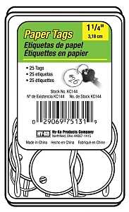 Hy-Ko KC144 Key Identification Tag, Paper