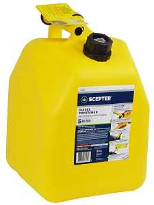 Scepter FG4D511 Diesel Can, 5 gal, Polypropylene, Yellow