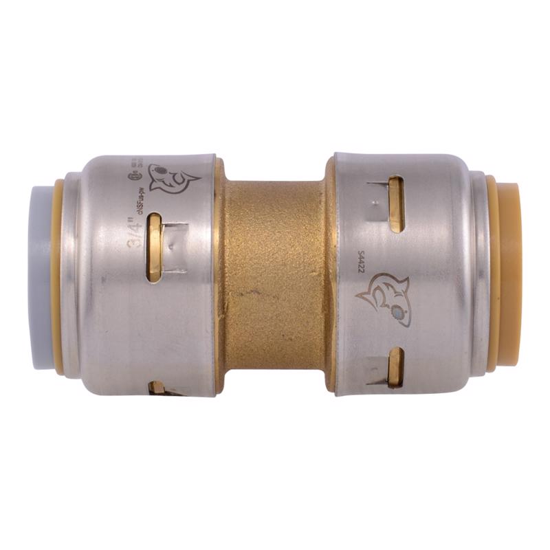 SharkBite Push to Connect 3/4 in. PTC PEX Grade X 3/4 in. D PTC Polybutylene Grade Brass Coupling