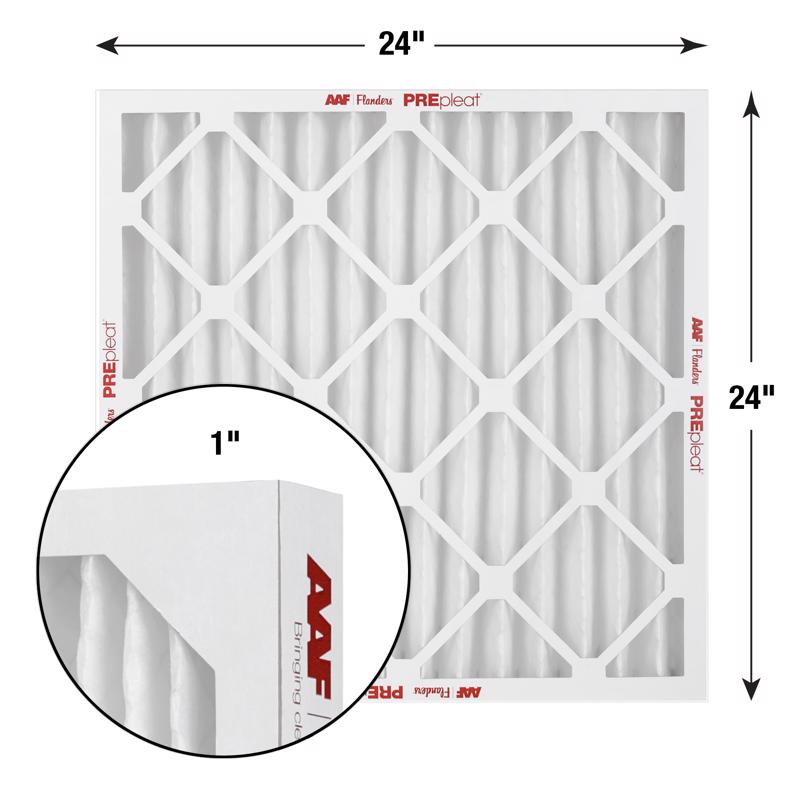 AAF Flanders PREpleat LPD SC M10 24 in. W X 24 in. H X 1 in. Synthetic 10 MERV Pleated Air Filter 1, Pack of 12