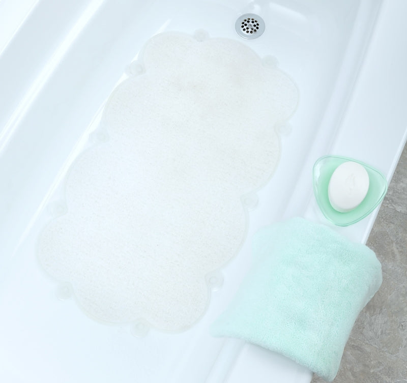 SlipX Solutions 06001 Divine Design Heavenly Comfort Cloud Bath Mat with Microban, 29 in L, 17 in W, Vinyl Mat Surface