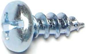 Midwest Fastener 03186 Screw, #10 Thread, Coarse Thread, Pan Head, Phillips, Slotted Drive, 1/2 in L Under Head, 100/PK