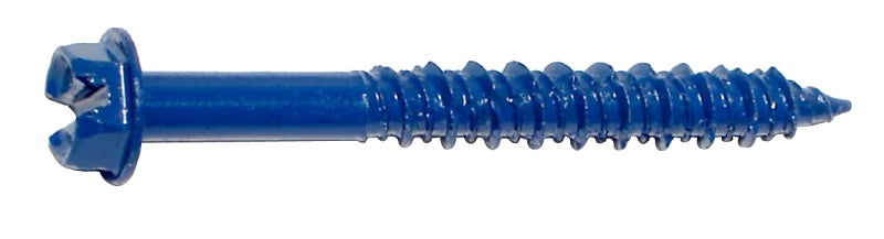 Midwest Fastener 09268 Masonry Screw, 1/4 in Dia, 2-1/4 in L, Steel, 3/16 in Drill, 100/PK