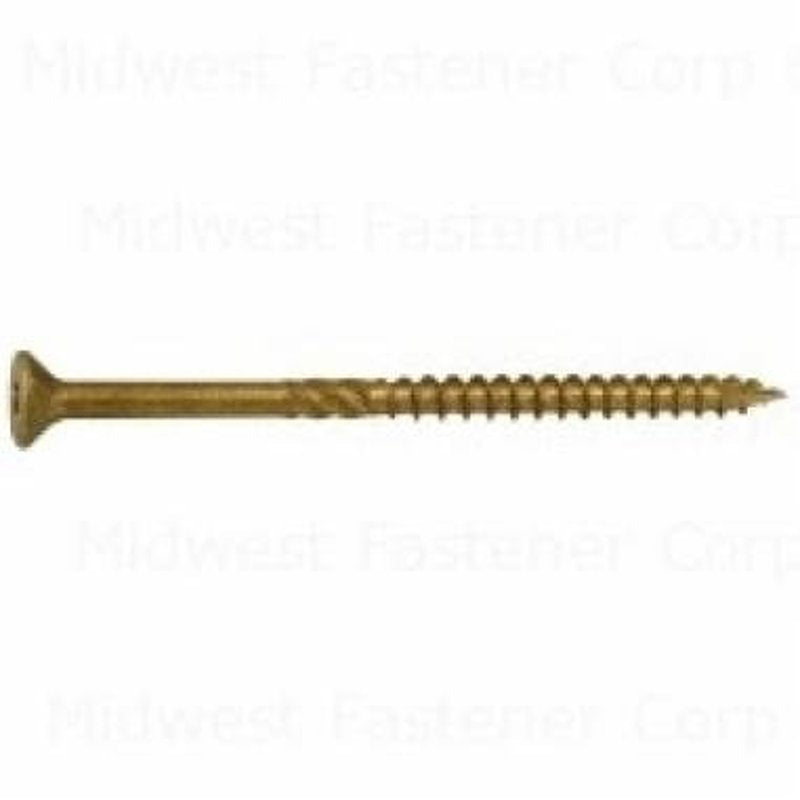 SaberDrive 50756 Deck Screw, #10 Thread, 3-1/2 in L, Serrated Thread, Bugle Head, Star Drive, Type 17 Point, Tan, Steel