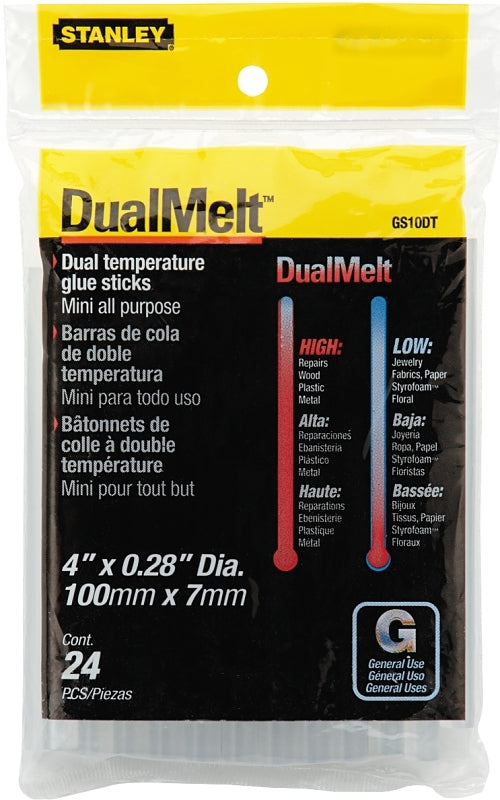 STANLEY GS10DT Glue Stick, Resin Odor, Clear, 24/PK