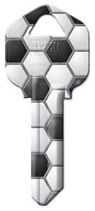 Hy-Ko 16010KW1-28 Key Blank, Soccer, Brass, Nickel-Plated, For: Kwikset KW1 Keyways, KW1 Key Number, Pack of 10