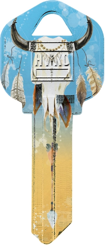 Hy-Ko 16010KW1-29 Key Blank, Painted Skull, Brass, Nickel, For: Kwikset KW1 Keyways, KW1-29 Key Number, Pack of 10