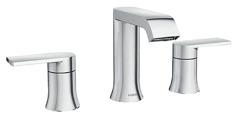 Moen Genta Series 84763 Bathroom Faucet, 1.2 gpm, 2-Handle, 3-Faucet Hole, Metal, Chrome, 8 in Faucet Centers
