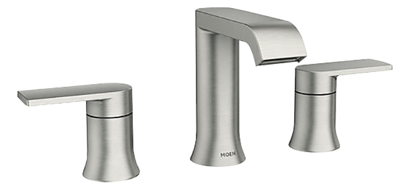 Moen Genta Series 84763SRN Bathroom Faucet, 1.2 gpm, 2-Handle, 3-Faucet Hole, Metal, Spot Resist Brushed Nickel