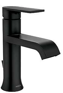 Moen Genta Series 84760BL Bathroom Faucet, 1.2 gpm, 1-Handle, Metal, Matte Black, 4 in Faucet Centers