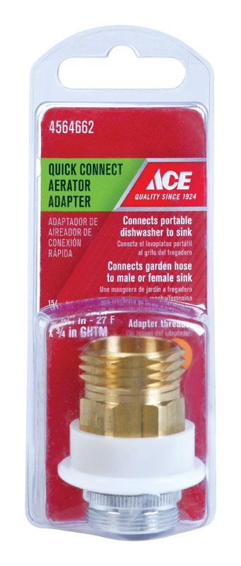 Ace Quick-Connect Dual Thread 15/16 in.-27 or 55/64 in. Chrome Aerator Adapter