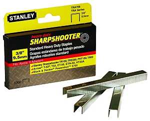 STANLEY TRA706-5C Staple, 27/64 in W Crown, 3/8 in L Leg, Galvanized, 5000/PK