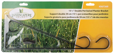 Landscapers Select GB0283L Hanging Plant Bracket, 15-1/2 L, Steel, Black, Wall Mount Mounting