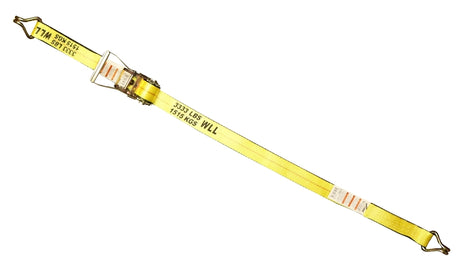 Ancra 556-WHK Tie-Down, 2 in W, 27 ft L, Aluminum/Polyester/Steel, 3333 lb Working Load, J-Hook End, Pack of 9