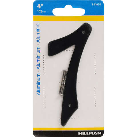 HILLMAN 4 in. Black Aluminum Nail-On Number 7 1 pc, Pack of 3