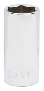 Vulcan MT6496484 Drive Socket, 7/8 in Socket, 3/8 in Drive, 6-Point, Chrome Vanadium Steel, Chrome