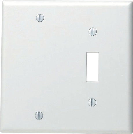 Leviton 002-88006-000 Non-Metallic Wallplate, Standard-Size, 4-1/2 in L, 2-3/4 in W, 2-Gang, Thermoset, White, Smooth