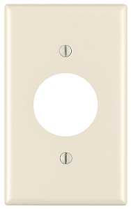 Leviton 78004 Single Receptacle Wallplate, 4-1/2 in L, 2-3/4 in W, 1 -Gang, Thermoset, Light Almond, Smooth