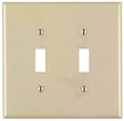 Leviton 00PJ2-00T Switch Wallplate, 4-7/8 in L, 3-1/8 in W, 2 -Gang, Nylon, Light Almond