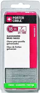 Porter-Cable PBN18200-1 Series Nail, Glue Collation, 2 in L, 18 ga Gauge, Steel, Galvanized, Brad Head