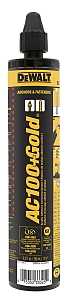 DEWALT AC100+ GOLD 8478SDF-PWR Adhesive Epoxy, Paste, 9.5 fl-oz Cartridge, Quick-Shot Cartridge