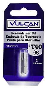Vulcan 307831OR Screwdriver Bit, Hex Shank, S2 Chrome Molybdenum Steel
