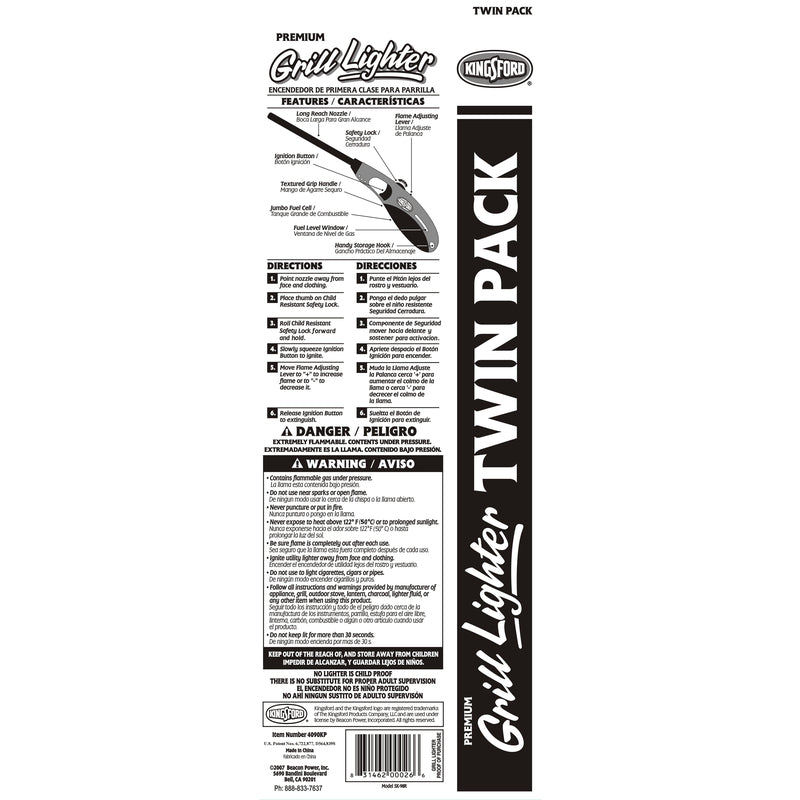 Kingsford Utility Butane Lighter 2 pk, Pack of 6