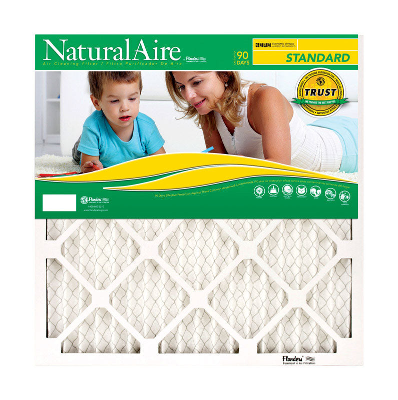 NaturalAire 20 in. W X 25 in. H X 1 in. D Synthetic 8 MERV Pleated Air Filter 1 pk, Pack of 12