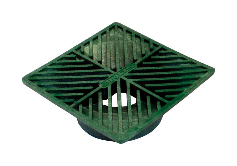 NDS 6 in. Green Square Polyethylene Drain Grate