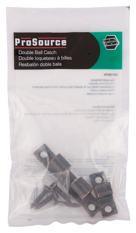 ProSource CB-01VB-PS Double Ball Catch, Brass, Venetian Bronze, Venetian Bronze