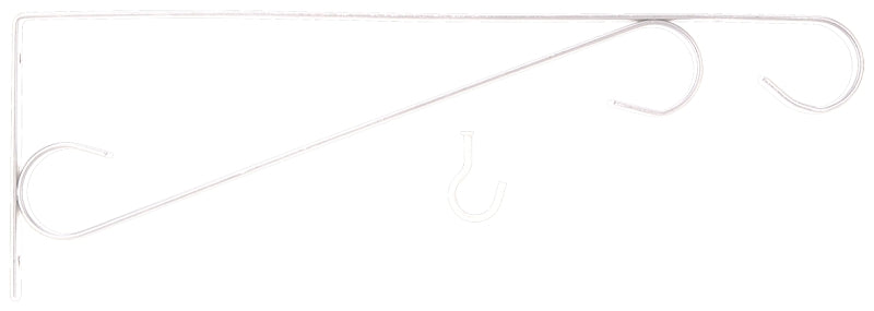 Landscapers Select GB0293L Hang Plant Bracket, 15-1/2 L, Steel, White, Wall Mount Mounting