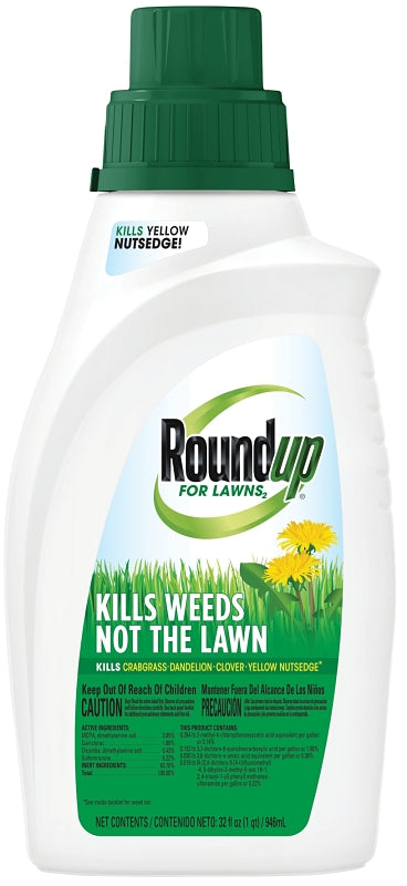 Roundup 5008710 Weed Killer, Liquid, Brown, Spray Application, 32 oz Bottle, Amine