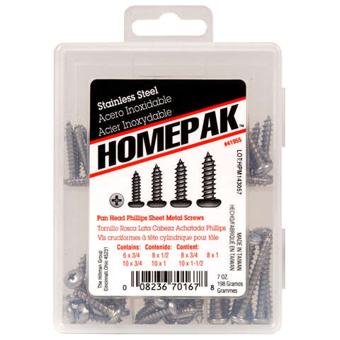 HILLMAN Assorted in. Phillips Pan Head Sheet Metal Screw Kit