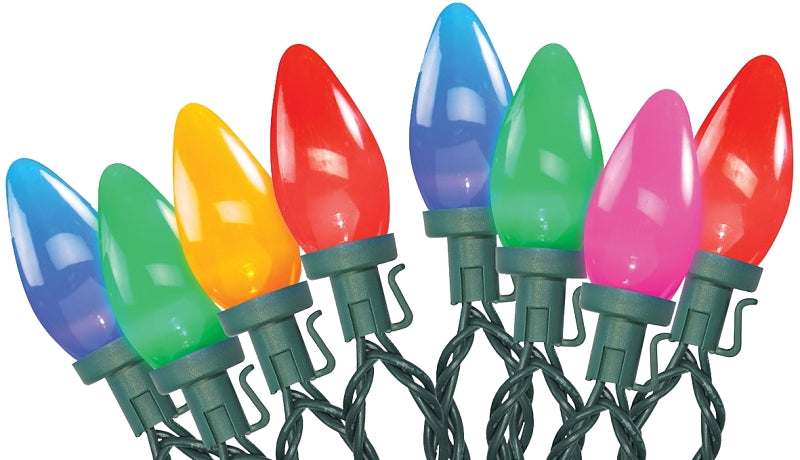 Santas Forest 24980 LED Lights, Spool, C9, Opaque, Multi-Color, 100 ct