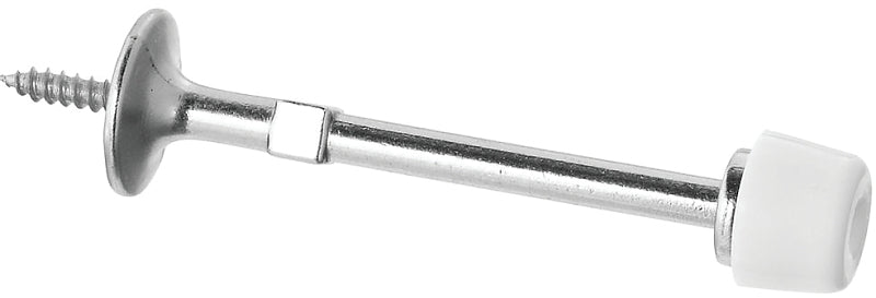 National Hardware 830102 Door Stop, Silver, 5 in W, 3 in Projection, Zinc, Satin Nickel