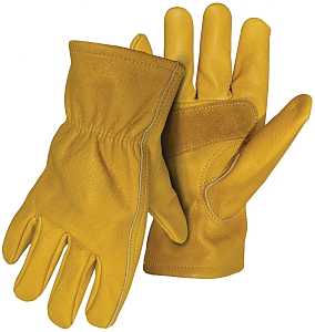 Boss B81252-XL Gloves with Palm Patch, XL, Keystone Thumb, Elastic Cuff, Leather, Tan