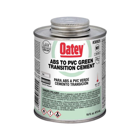 Oatey 30925 Solvent Cement, 16 oz Can, Liquid, Green
