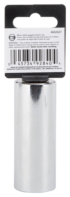 Vulcan MT6528983 Drive Socket, 22 mm Socket, 1/2 in Drive, 12-Point, Chrome Vanadium Steel, Chrome